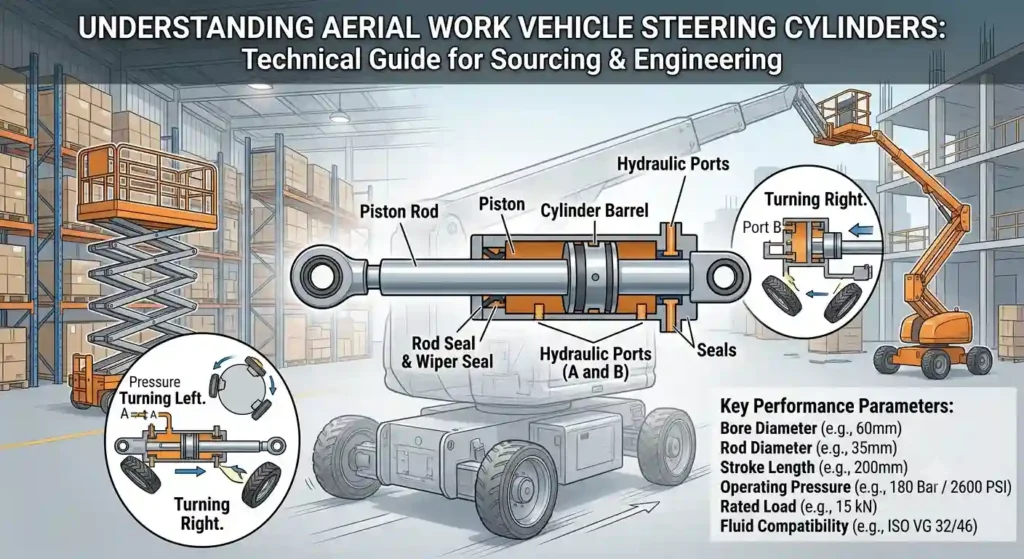 aerial-work-vehicle-steering-cylinder-how-it-works